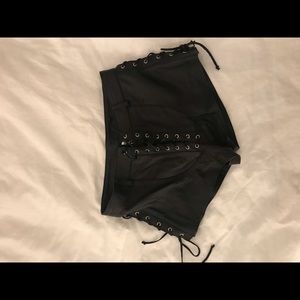 Rat and Boa leather hot shorts